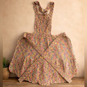 VINTAGE Handmade Crochet Apron-Style Top